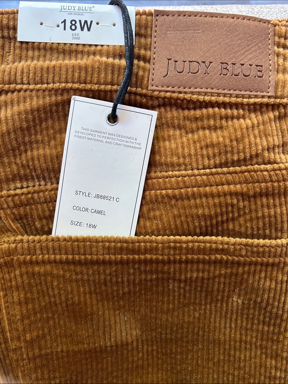 Judy Blue Camel Corduroy Pants - Picture 2 of 5